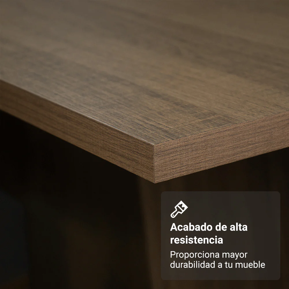 Juego de Comedor Mesa Tapa de Madera 4 Sillas Marrón/Silver Agnes Madesa - Image 7