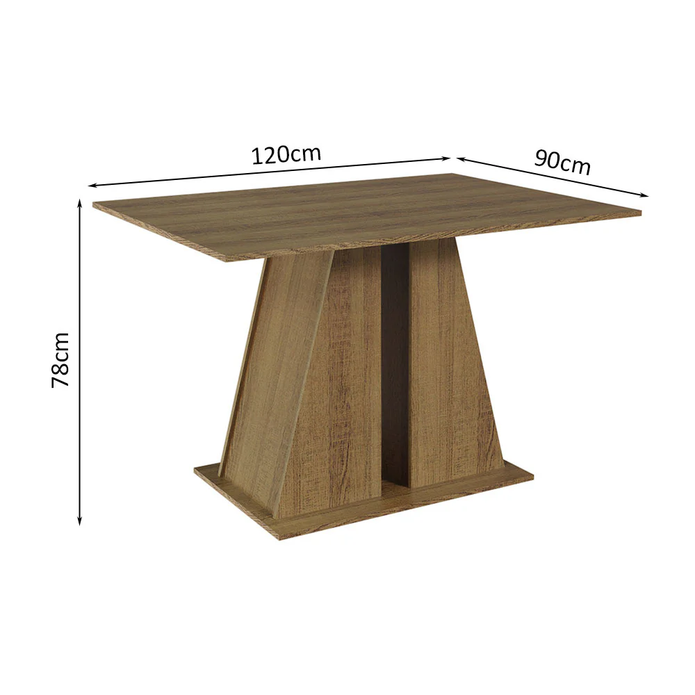Juego de Comedor Mesa Tapa de Madera 6 Sillas Marrón/Beige Marrón Wendy Madesa - Image 4