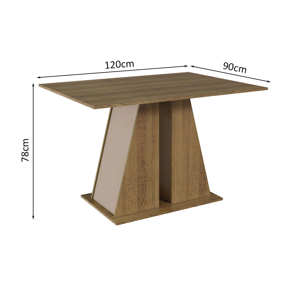 Juego de Comedor Mesa Tapa de Madera 6 Sillas Marrón/Crema/Hibiscos Wendy Madesa - Image 5