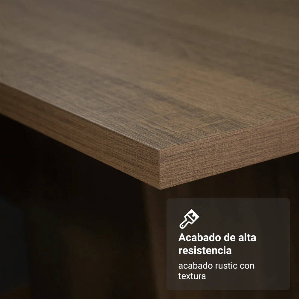 Juego de Comedor Mesa Tapa de Madera 6 Sillas Marrón/Negro Wendy Madesa - Image 9