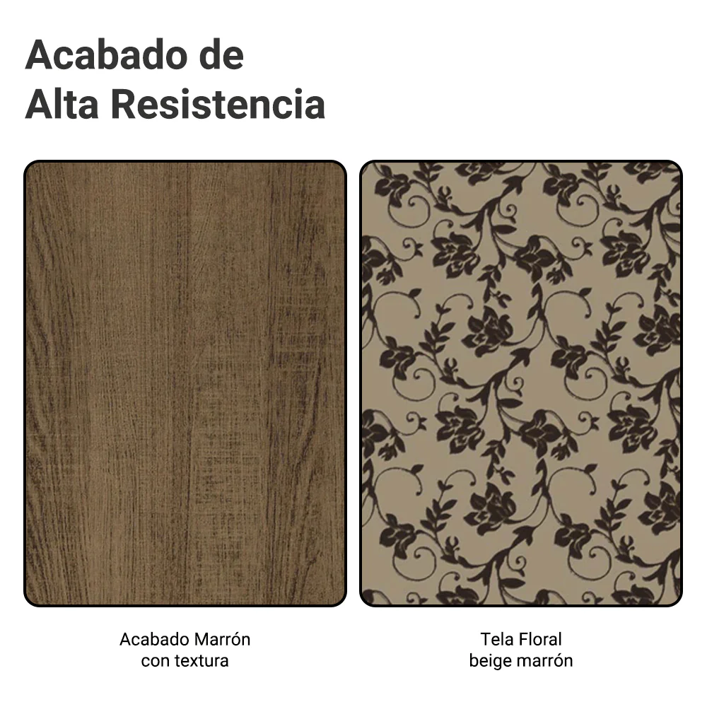 Juego de Comedor Mesa Tapa de Vidrio 4 Sillas Marrón/Beige Marrón Kiara Madesa - Image 9