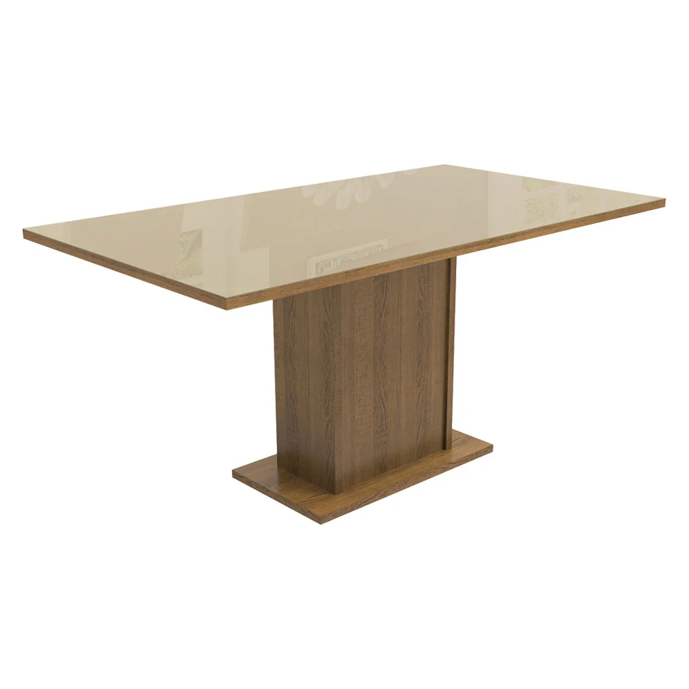 Juego de Comedor Mesa Tapa de Vidrio 6 Sillas Crema/Marrón/Beige Francine Madesa - Image 5