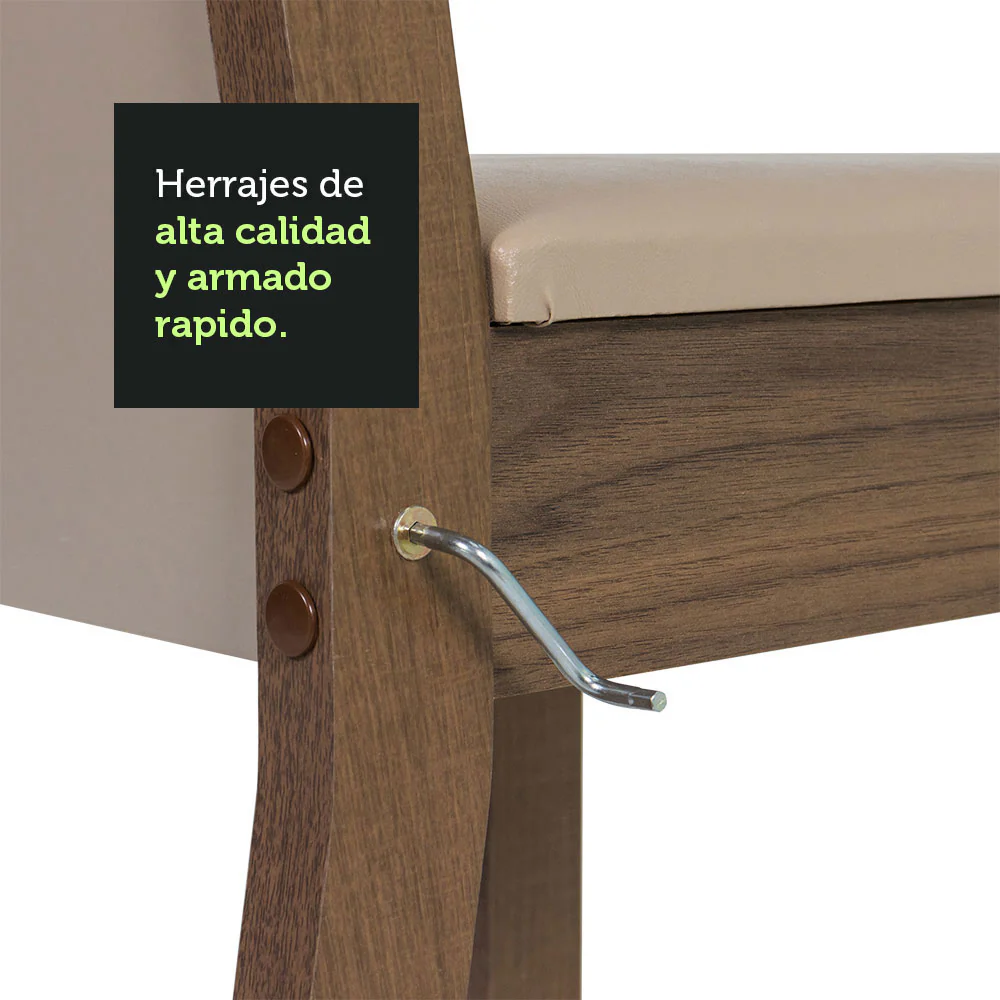 Juego de Comedor Mesa Tapa de Vidrio 6 Sillas Crema/Marrón/Beige Francine Madesa - Image 8