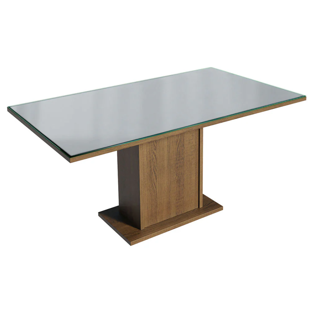Juego de Comedor Mesa Tapa de Vidrio 6 Sillas Marrón/Gris/Imperial Alexis Madesa - Image 7
