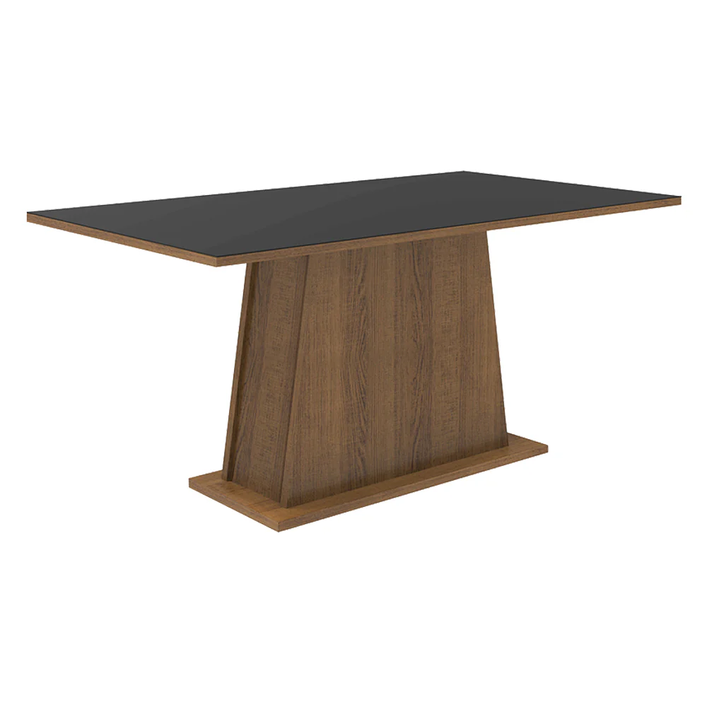 Juego de Comedor Mesa con Tapa de Madera 6 Sillas Marrón/Negro/Oxford Luciana - Image 5