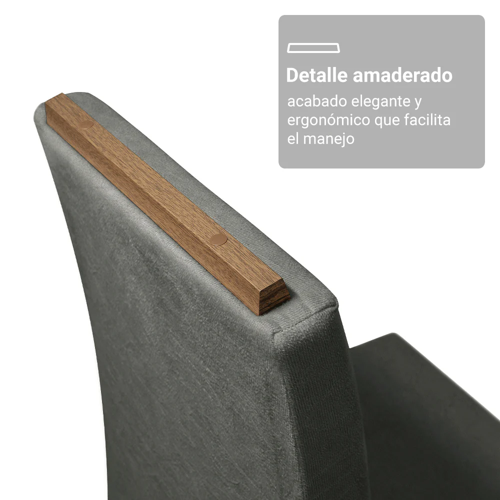 Juego de Comedor Mesada de Madera 6 Sillas Minsk Marrón/Negro/Silver - Image 8