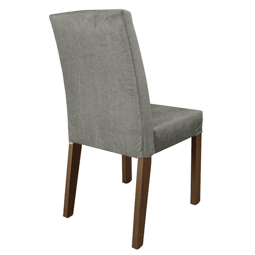 Juego de Comedor Mesada de Madera 8 Sillas Doris Marrón/Silver - Image 8