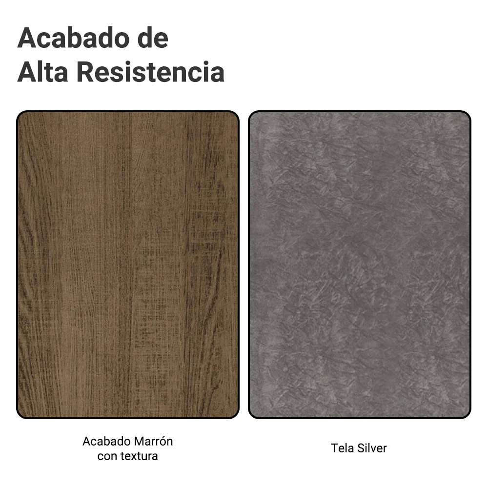 Juego de Comedor Mesada de Vidrio 4 Sillas Braga Marrón/Silver - Image 10