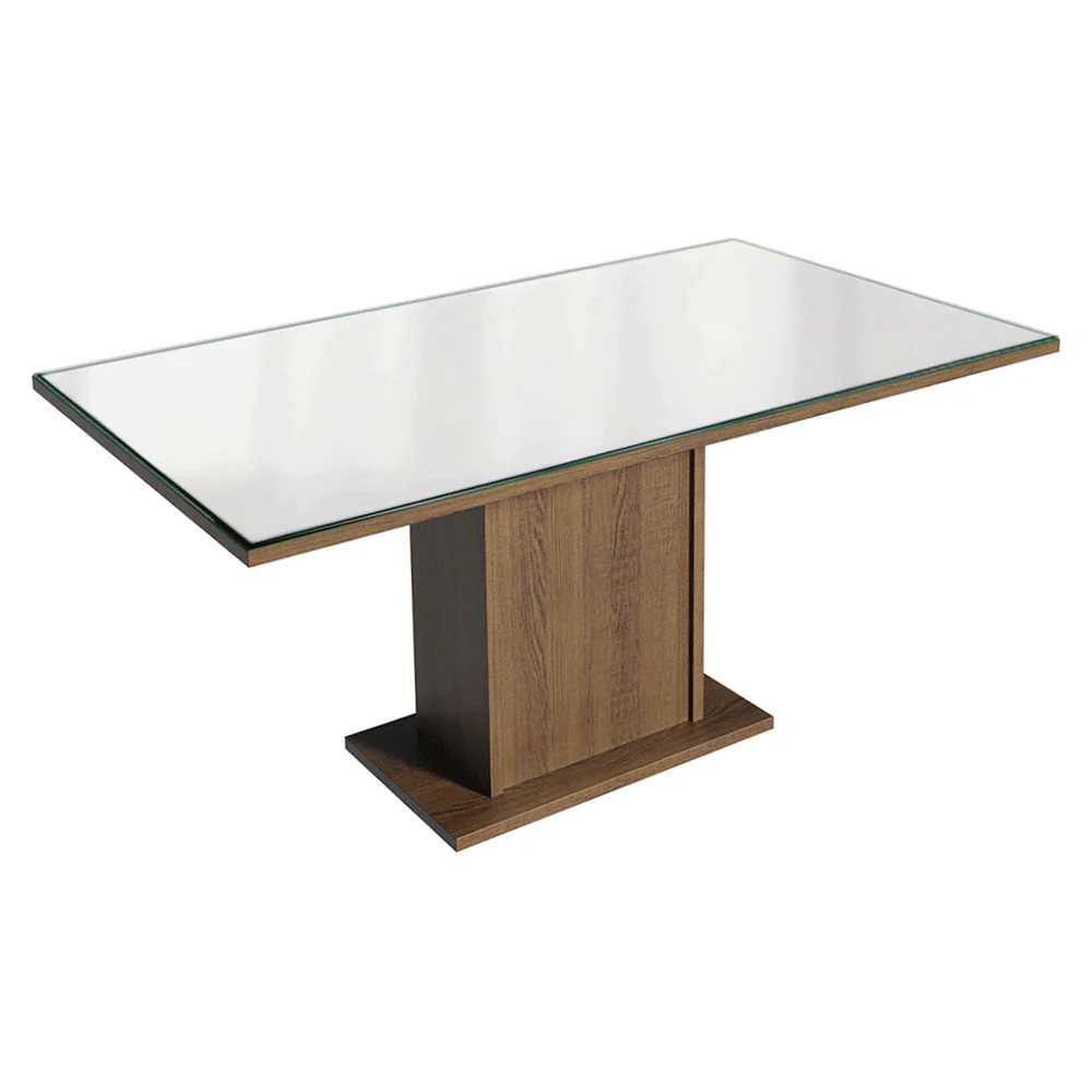 Juego de Comedor Tapa de Vidrio 6 Sillas Marrón/Blanco/Imperial Dália Madesa - Image 5