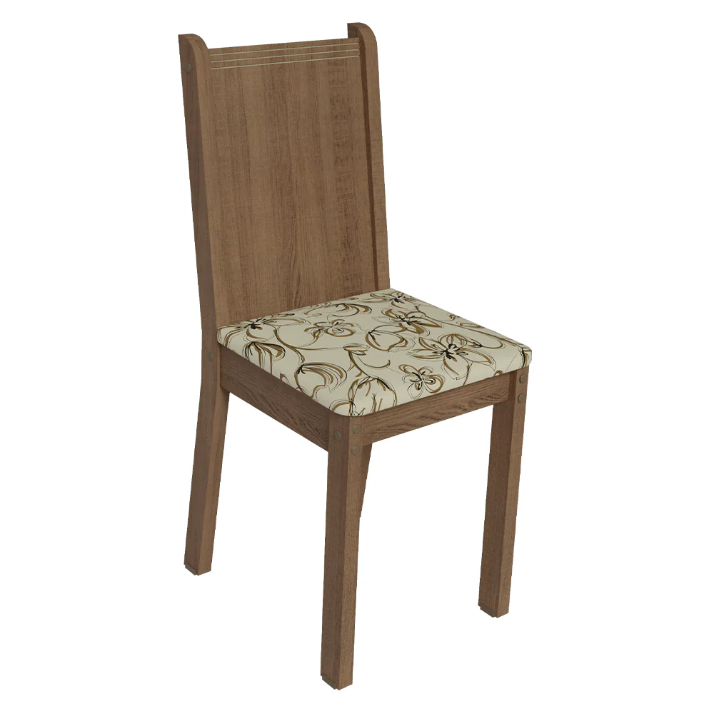 Kit 4 Sillas 4290 Marrón / Beige Lirio - Image 5