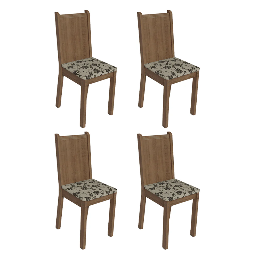 Kit 4 Sillas 4290 Marrón / Beige Marrón - Image 3