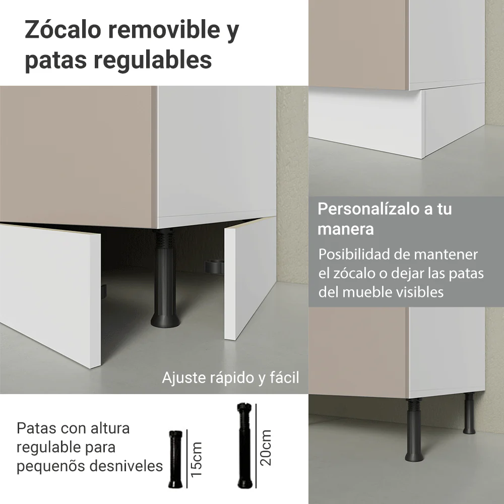 Kit Bajo Mesada + Cristalero 70cm Blanco/Crema Agata Madesa 02 - Image 6