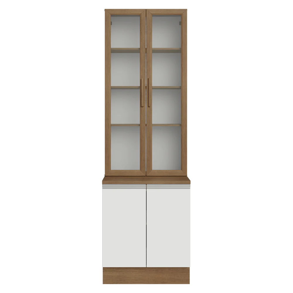 Kit Bajo Mesada + Cristalero 70cm Marrón/Blanco Glamy Madesa 02 - Image 6