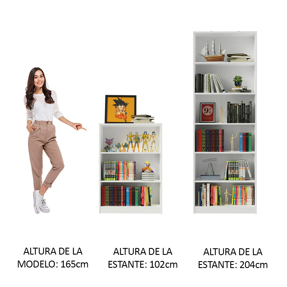 Kit Biblioteca Madesa Estante Librero 6908 + Estante Librero 6907 Blanco - Image 4