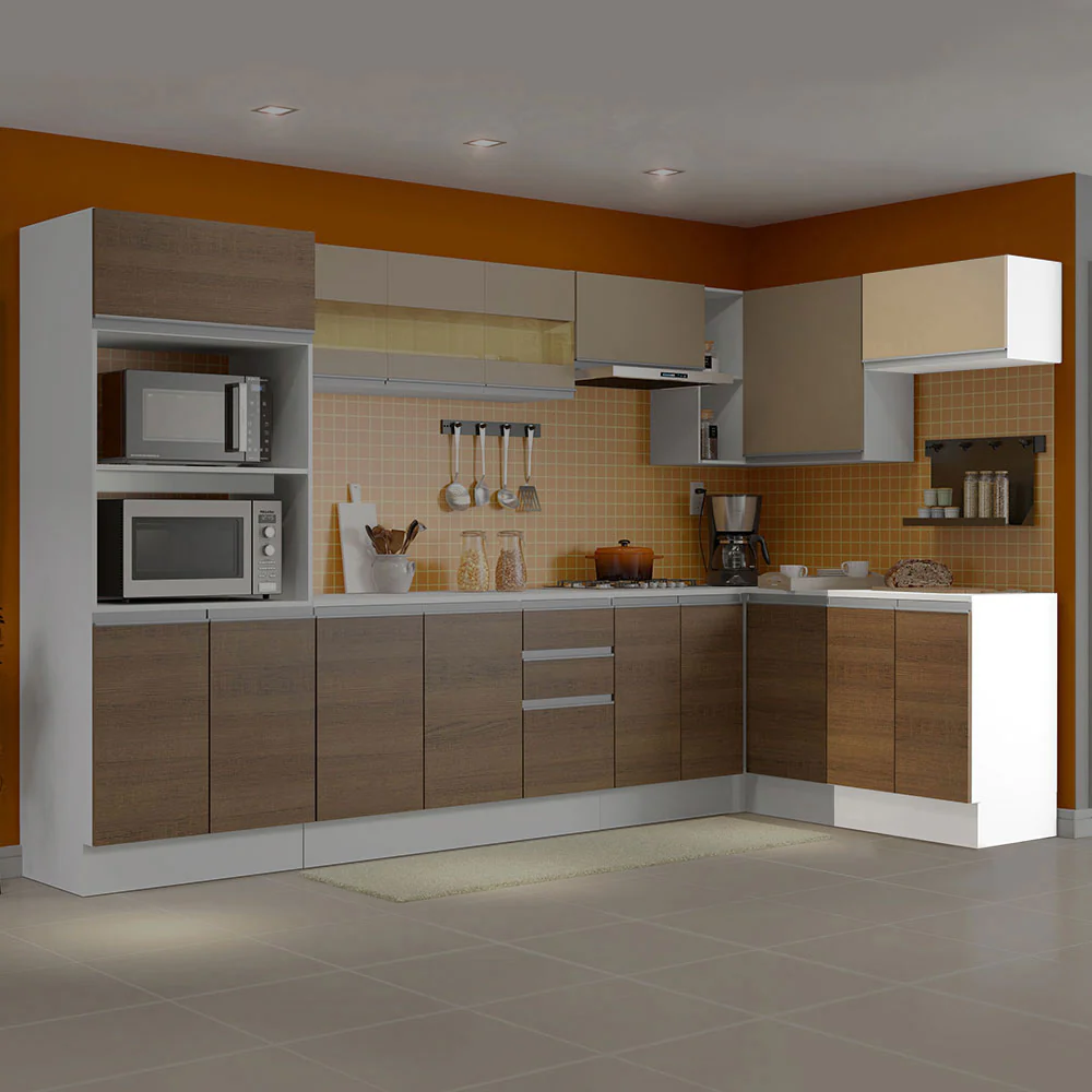 Kit Cocina 60 cm 100% MDF 2 Puertas 1 Abatible Marrón/Crema/Blanco Smart Madesa - Image 2