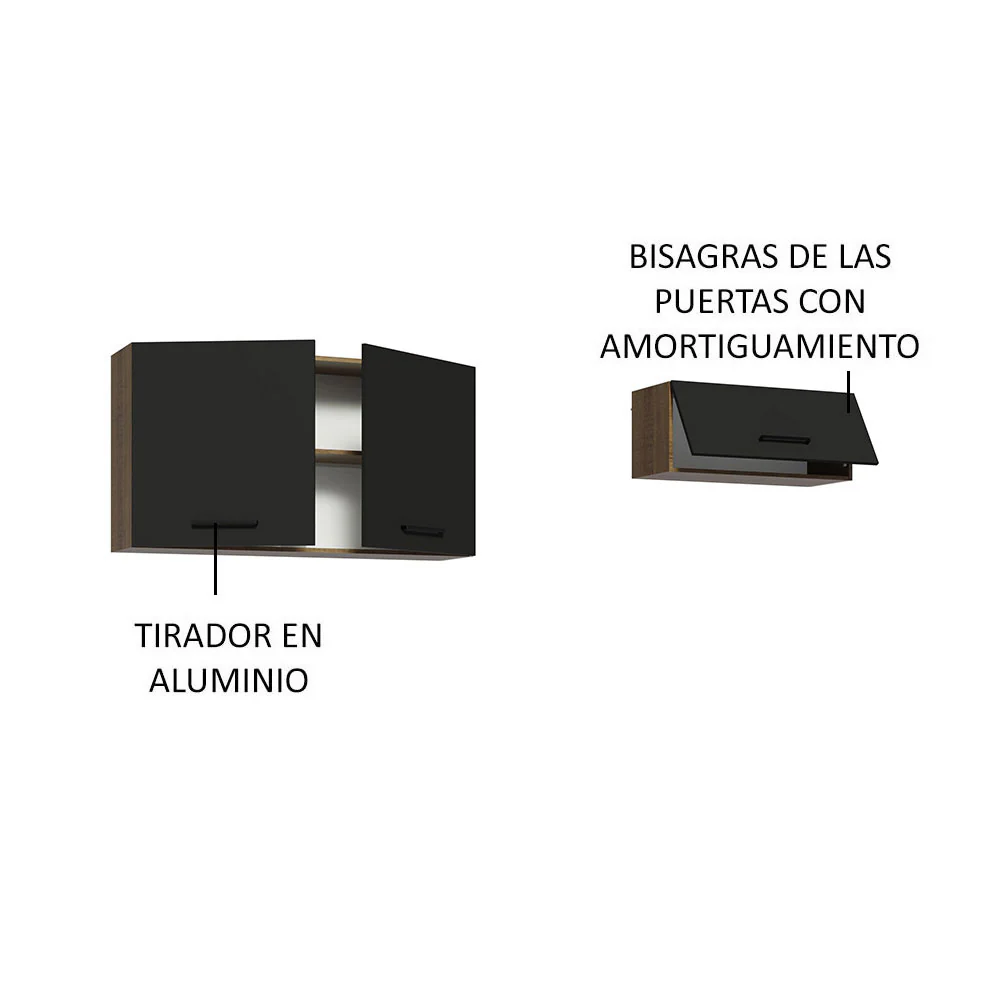 Kit con 2 Alacena Multiuso 3 Puertas Marrón/Negro Agata Madesa - Image 4