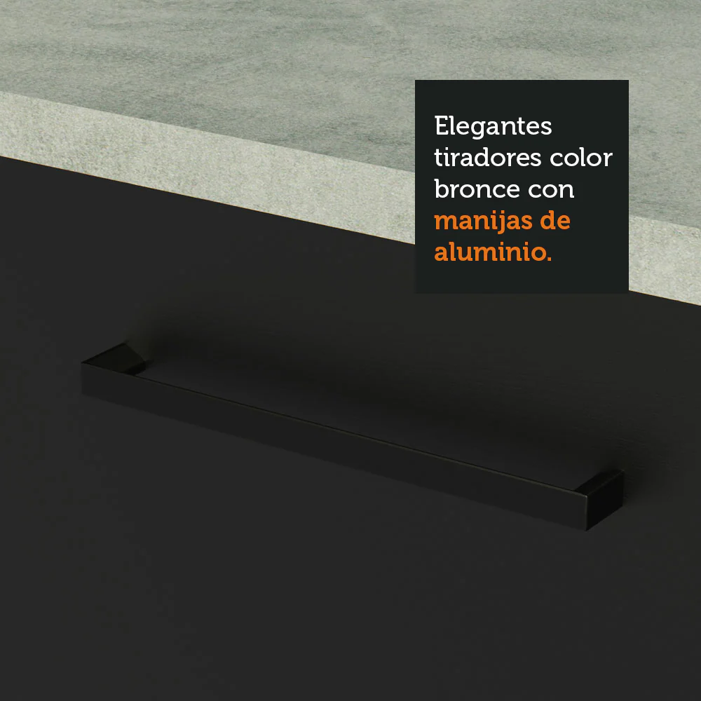 Kit con 2 Bajo mesada e 2 Alacena Multiuso 200cm Blanco/Negro Agata Madesa - Image 6