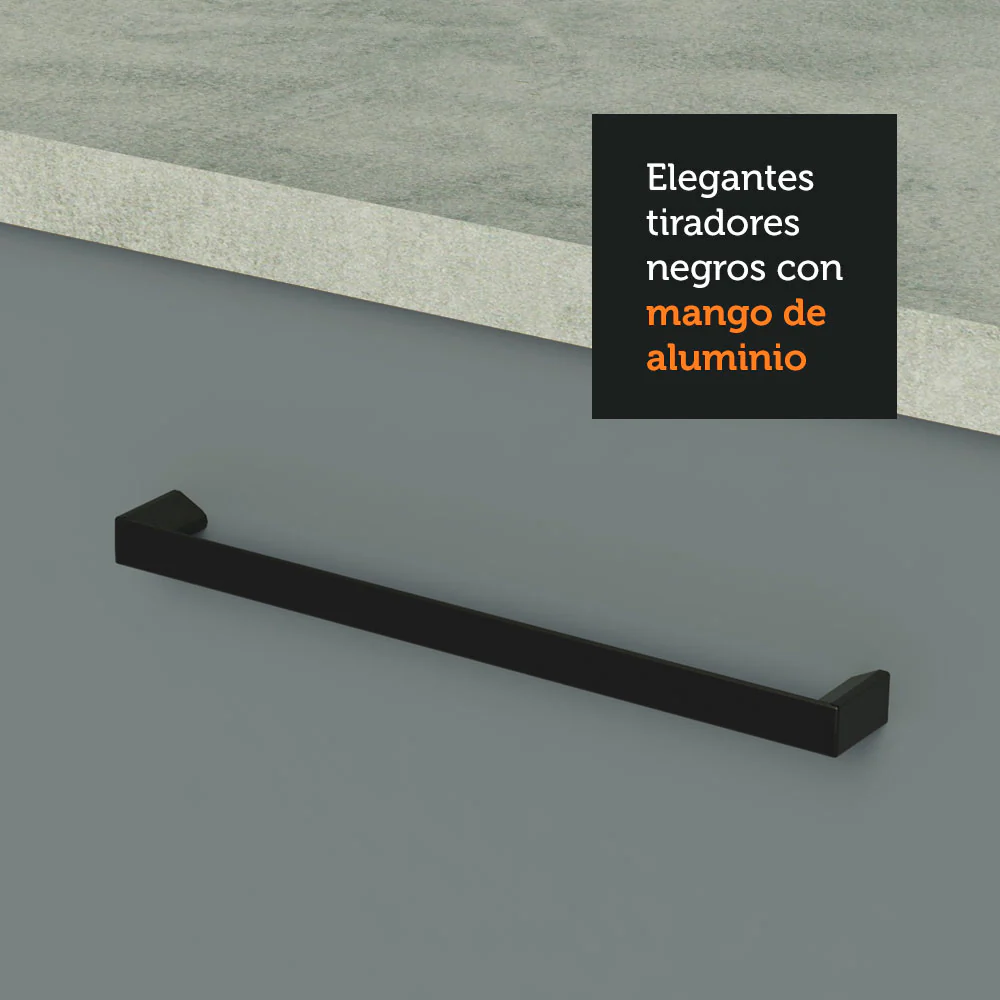 Kit con 2 Gabinetes Bajos 4 Puertas 3 Cajones Blanco/Gris Agata - Image 6