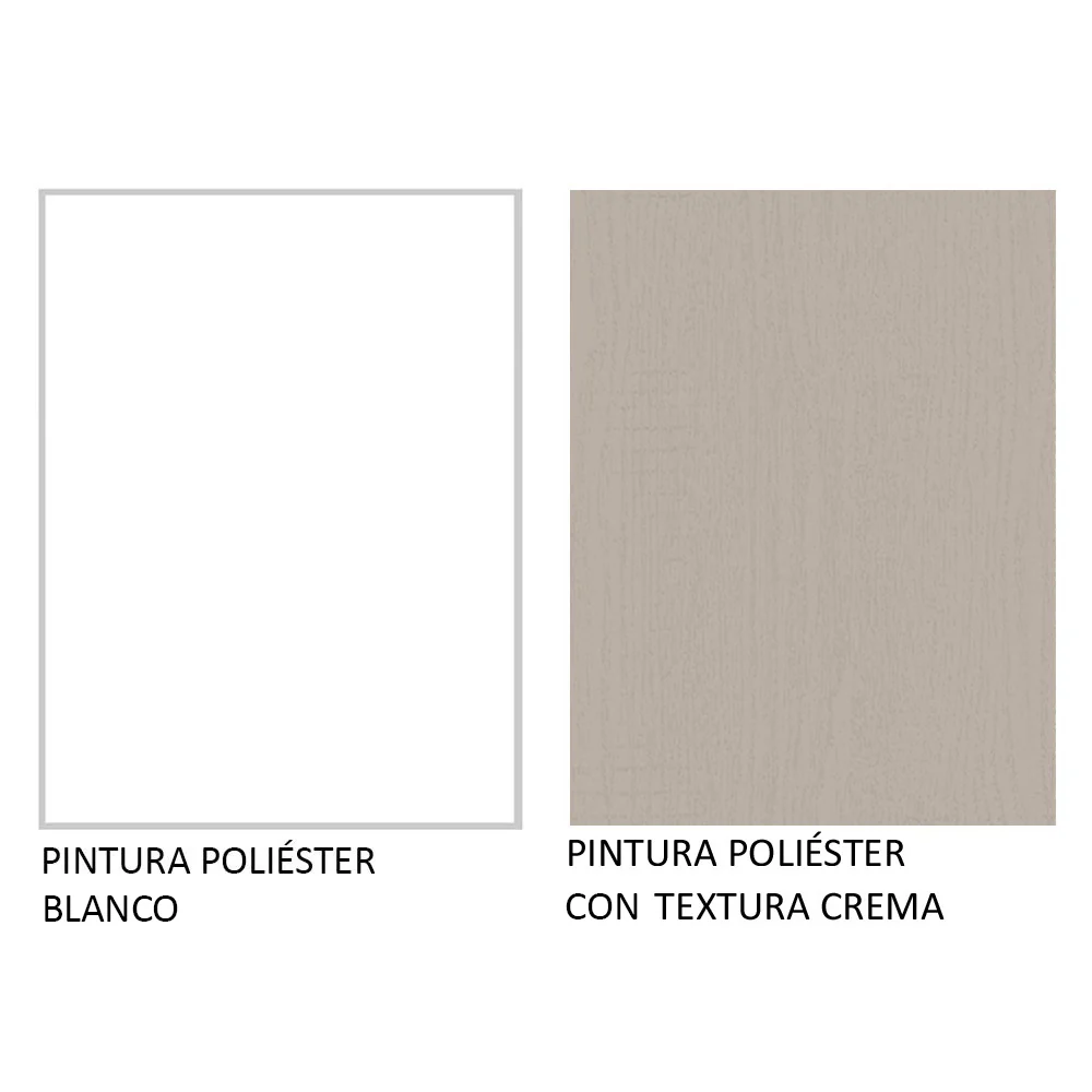 Kit con 2 Gabinetes Bajos y 2 Gabinetes superiores 200cm Blanco/Crema Agata - Image 9