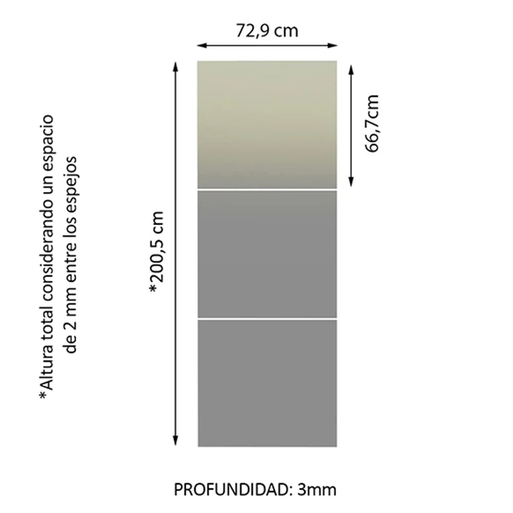 Kit con 3 Espejos de 66.7 x 72.9 cm para Placard - Image 2