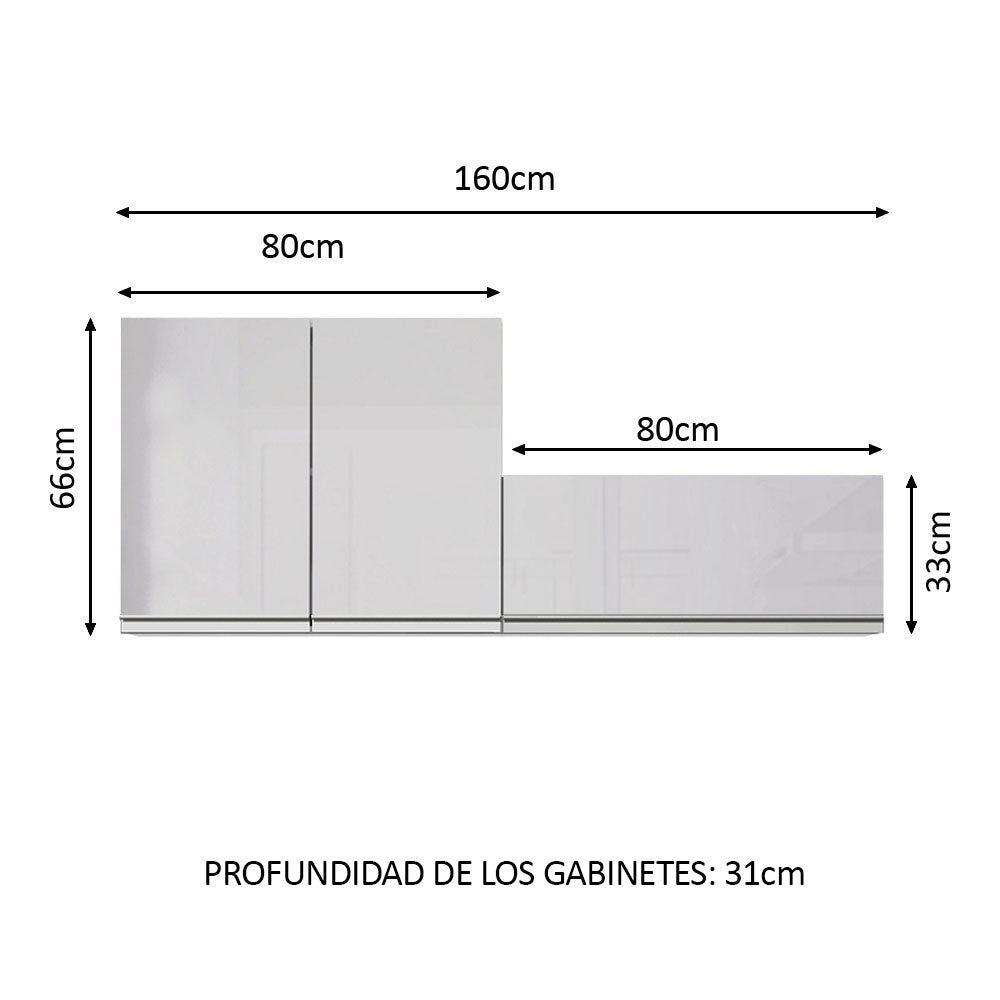 Kit Lavadero Madesa Acordes 100% MDF con 2 Alacenas Blanco Brillante - Image 2