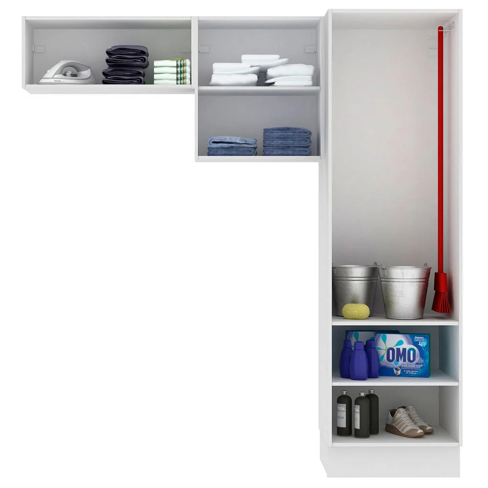 Kit Lavadero Madesa Acordes 100% MDF con 2 Alacenas y Despensero Blanco Brillante - Image 6