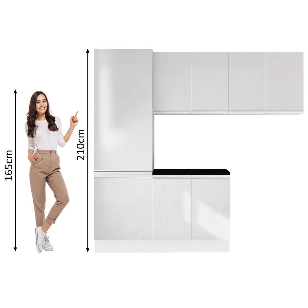 Kit Lavadero Madesa Acordes 100% MDF con Alacena, Bajo Mesada y Despensero Blanco Brillante - Image 3