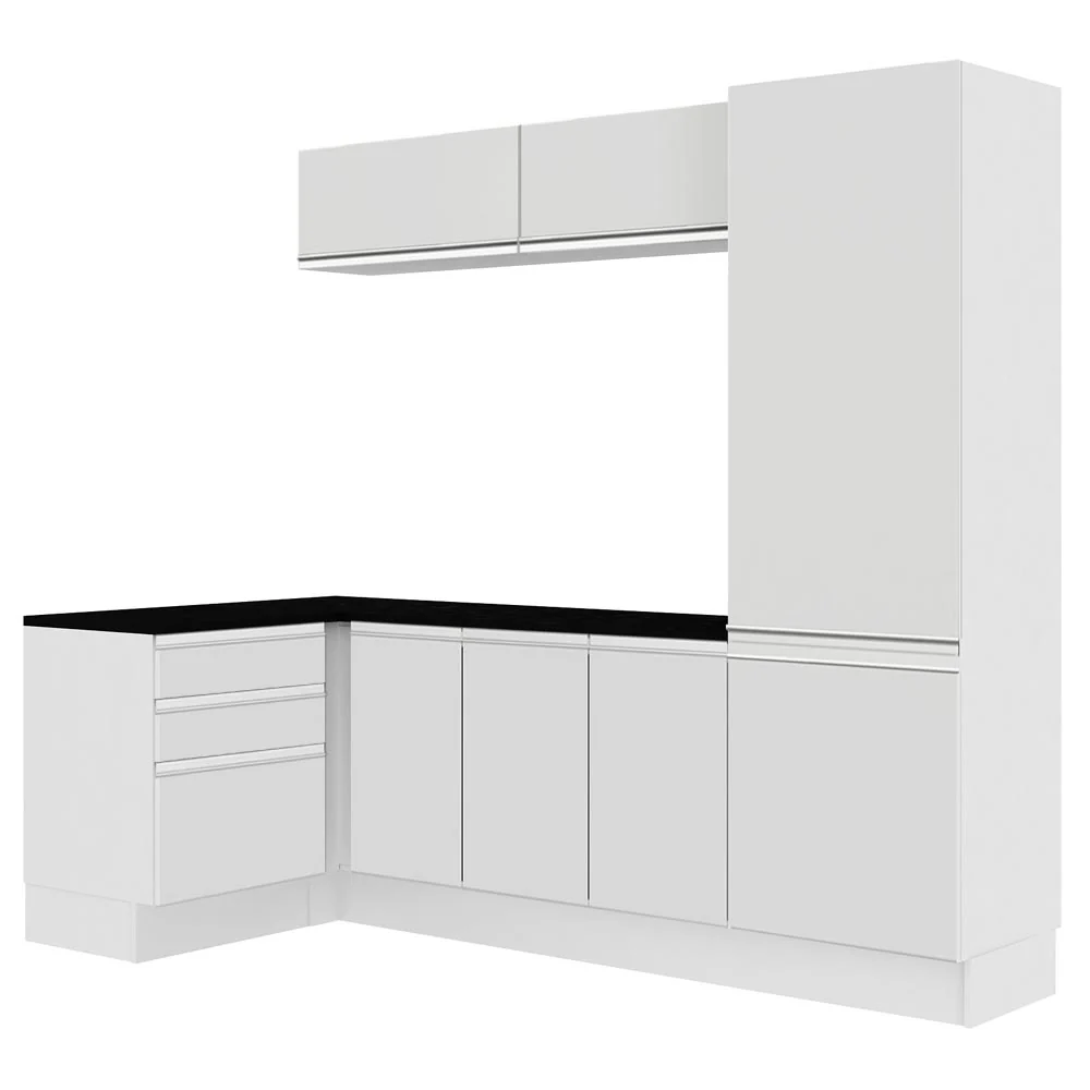 Kit Lavadero Madesa Acordes 100% MDF con Alacena, Cajonera y Bajo Mesada Esquinero Blanco Brillante - Image 3