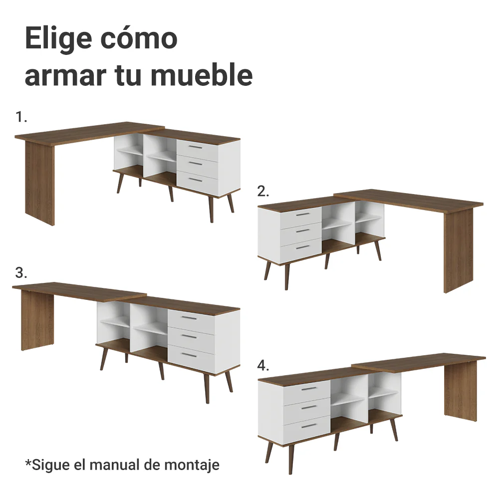 Kit Oficina 2 Muebles Madesa Escritorio + Vitrina Multiuso MB - Image 6