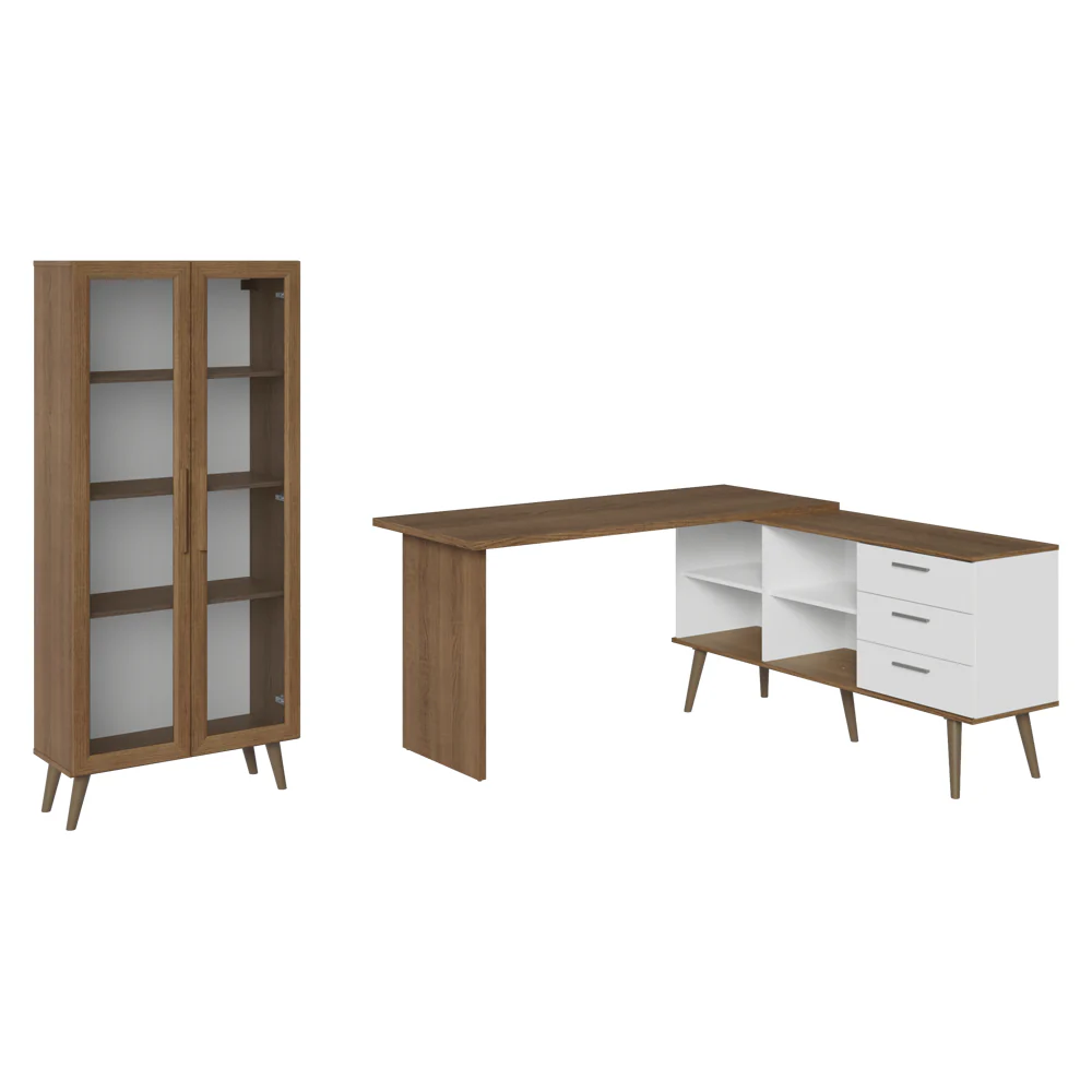 Kit Oficina 2 Muebles Madesa Escritorio + Vitrina Multiuso MB - Image 9