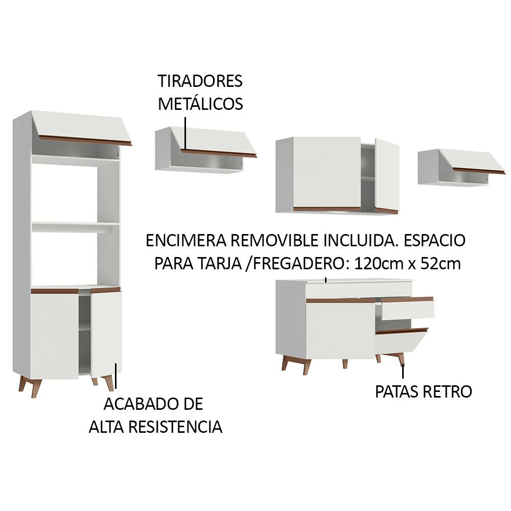 Combo completo de Cocina 330 cm Reims Blanco 01 - Image 5