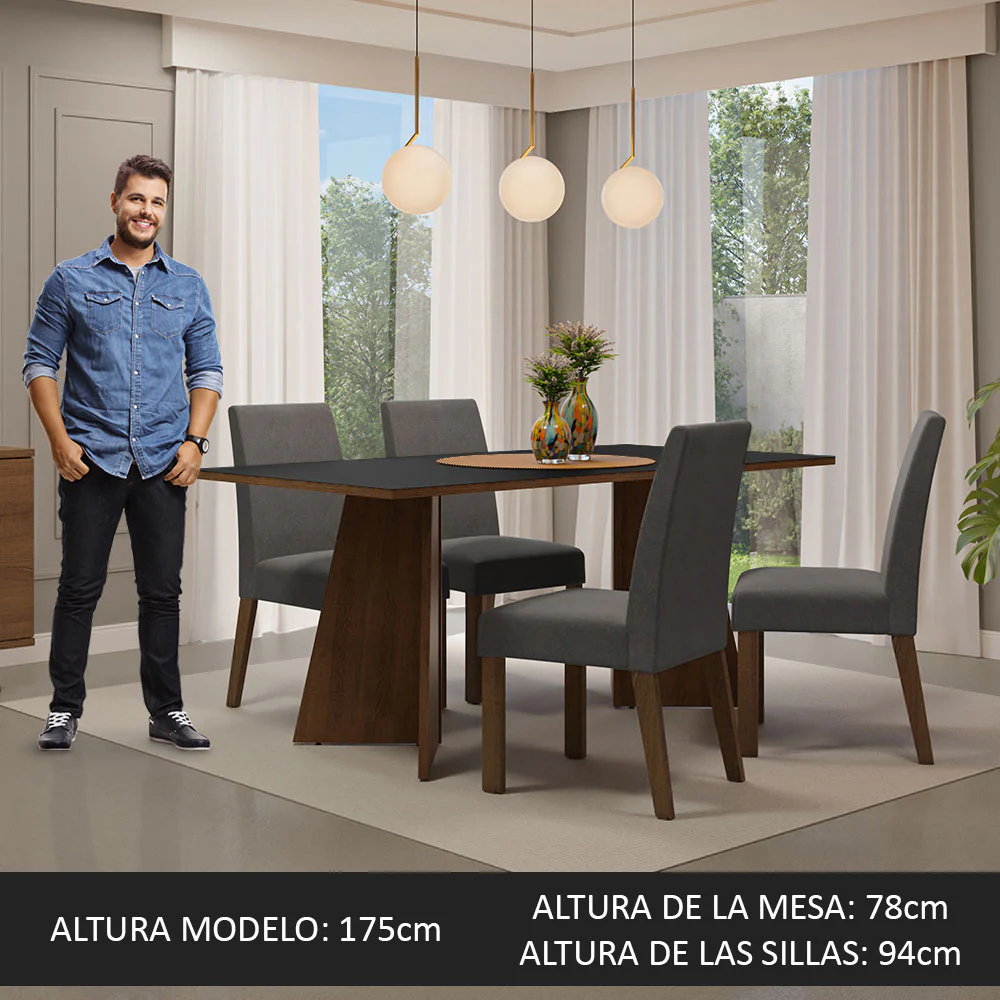 Mesa de Comedor con Mesa y 4 Sillas April Madesa MN - Image 4