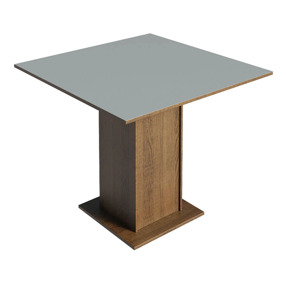 Mesa de Comedor Cuadrada con Tapa de Madera 5363 Marrón/Gris