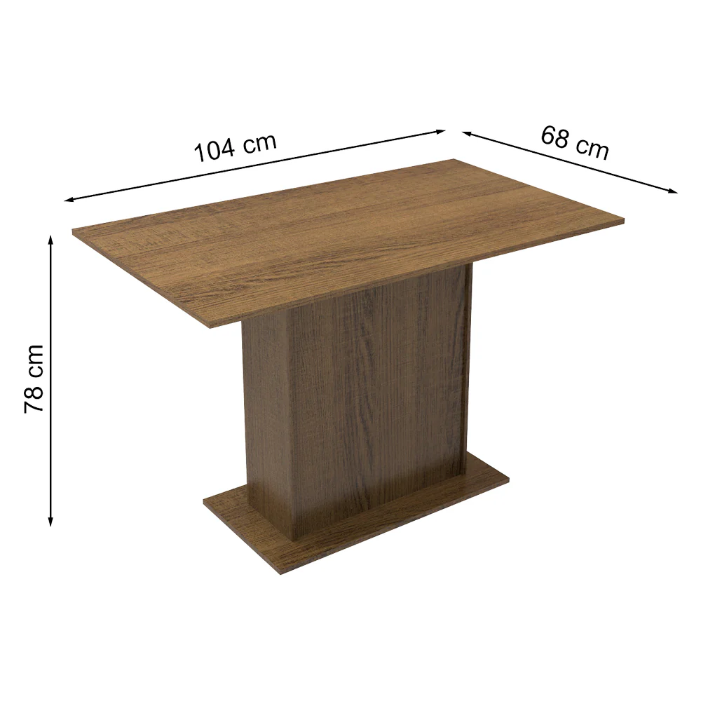 Mesa de Comedor Rectangular con Tapa de Madera 5329 Marrón - Image 2