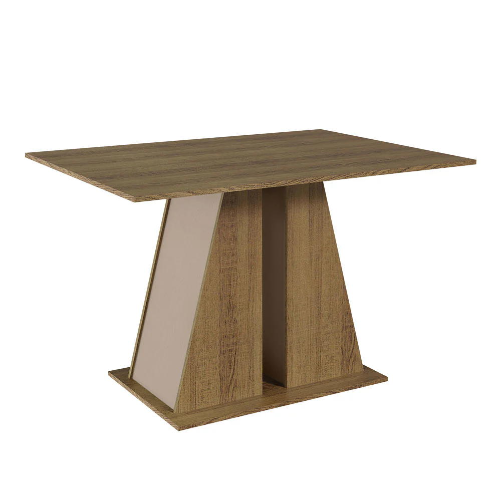 Mesa de Comedor Rectangular con Tapa de Madera 5383 Marrón/Crema