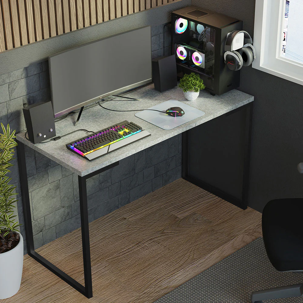 Mesa de Escritorio Industrial Gris 120cm Mood Madesa - Image 5