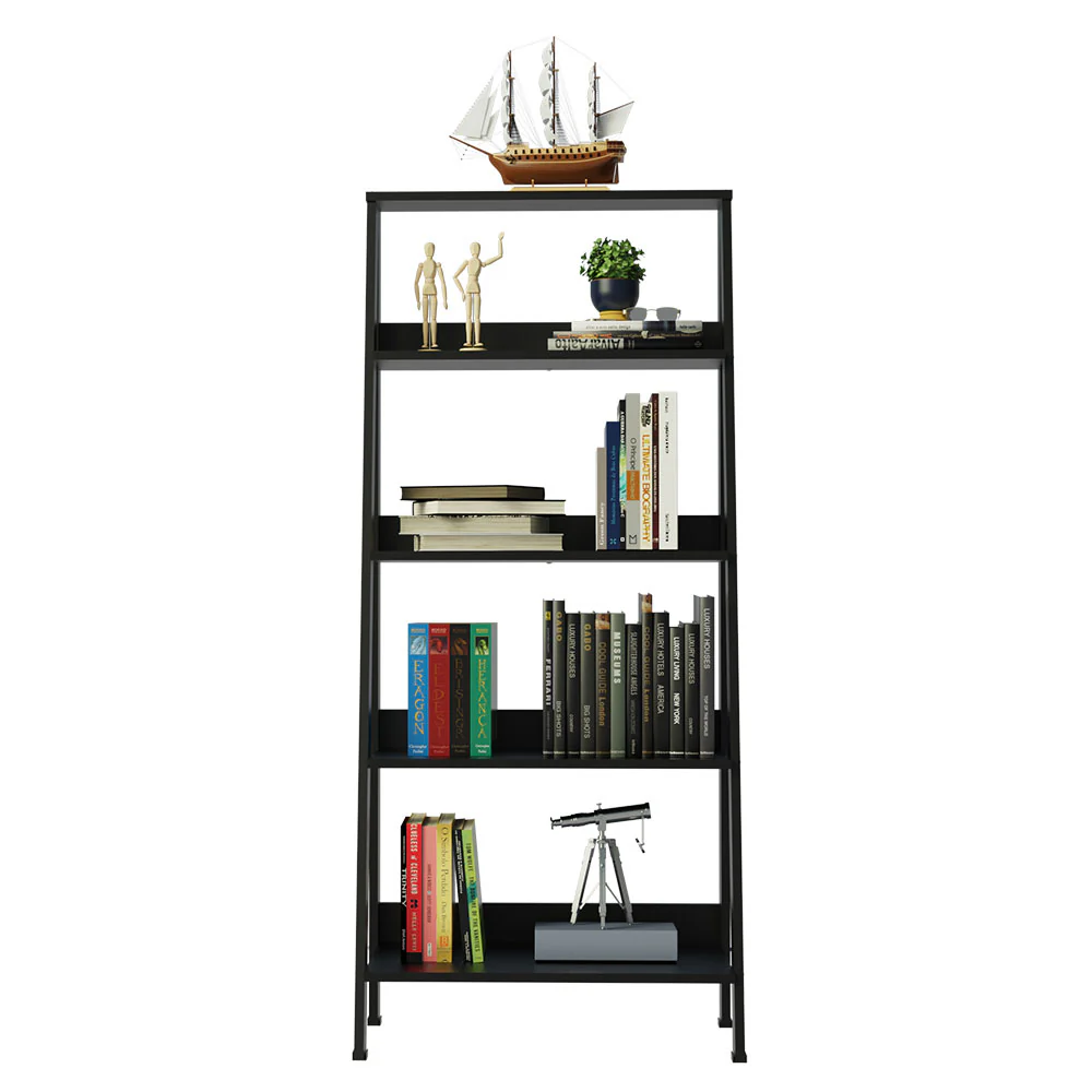 Mueble Biblioteca Librero con 4 Niveles Negro - Image 4