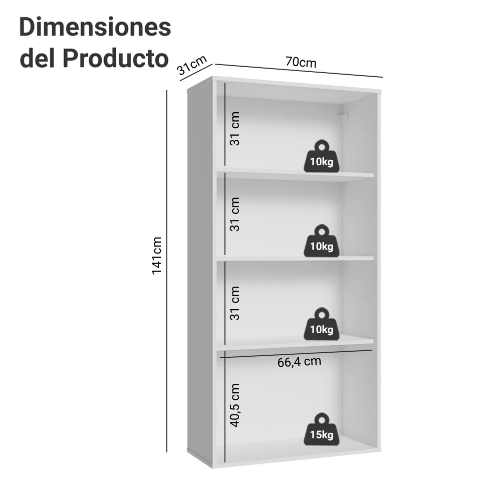 Mueble de Cocina Cristalero 70 cm 2 Puertas de Vidrio Blanco - Image 2