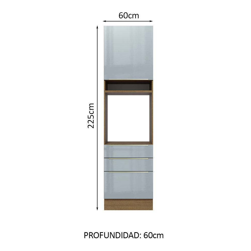 Mueble de cocina para Horno
60 cm 3 Cajones 1 Puerta Lux Marrón/Gris - Image 2