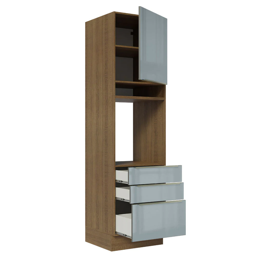 Mueble de cocina para Horno
60 cm 3 Cajones 1 Puerta Lux Marrón/Gris - Image 8
