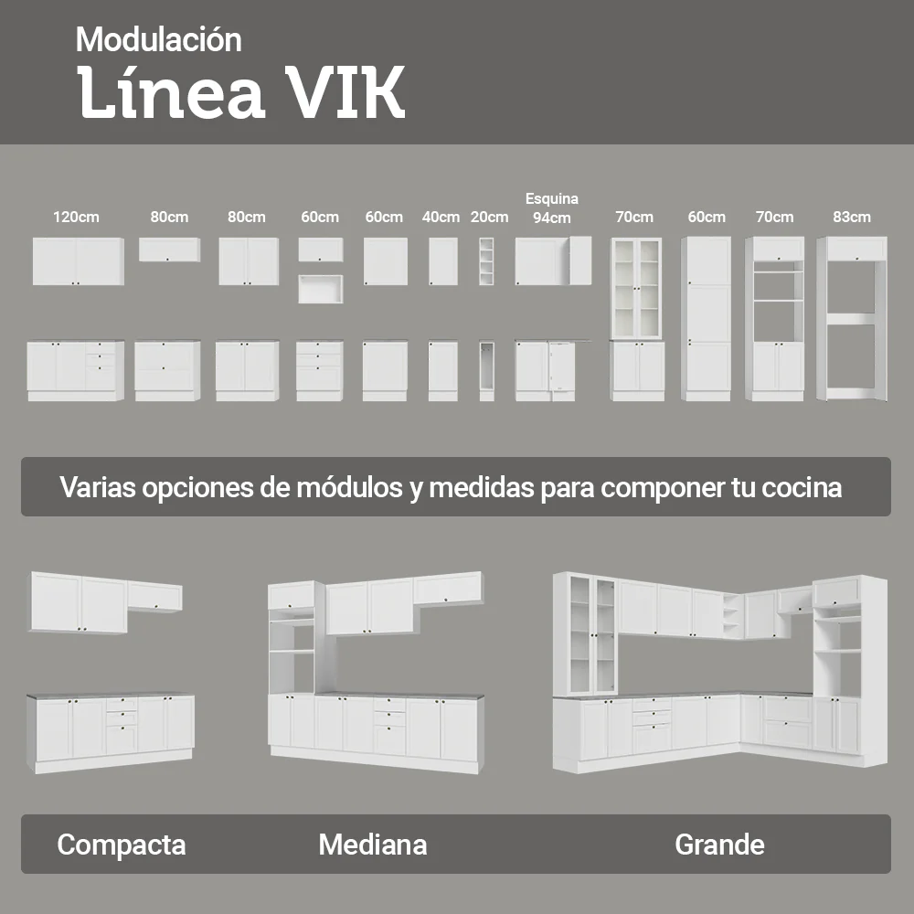Mueble de cocina para Horno/ microondas 70 cm 3 Puertas Blanco Vik Madesa - Image 8