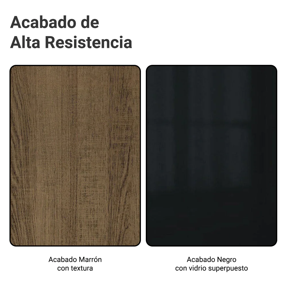 Mueble de cocina para Horno/ Microondas 70 cm Sin cajones 3 Puertas Lux Marrón/Negro - Image 10