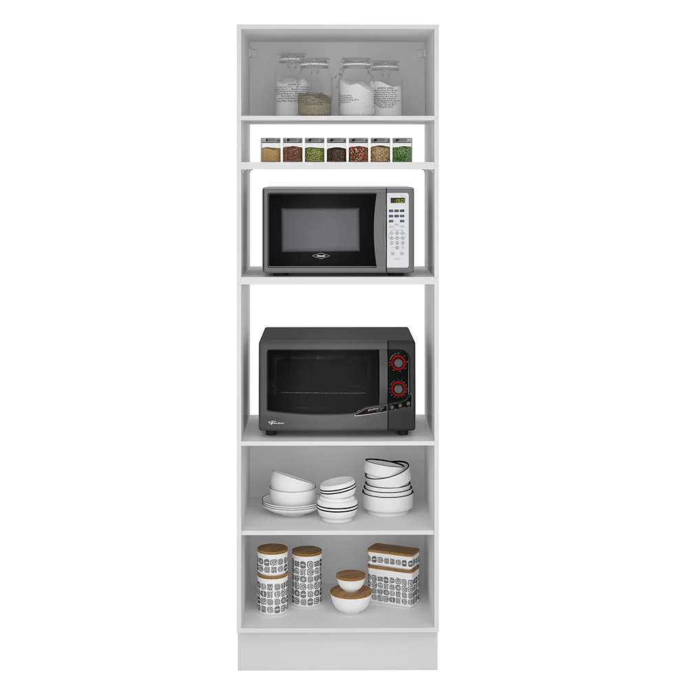 Mueble de cocina para Horno/ Microondas 70 cm Sin cajones 3 Puertas Stella Blanco - Image 7