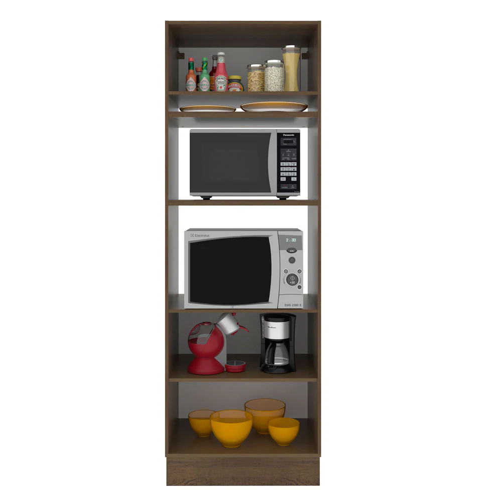 Mueble de cocina para Horno/ Microondas 70 cm Sin cajones 3 Puertas Stella Marrón - Image 5