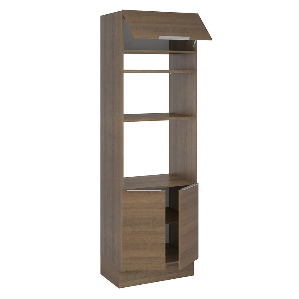 Mueble de cocina para Horno/ Microondas 70 cm Sin cajones 3 Puertas Stella Marrón - Image 6