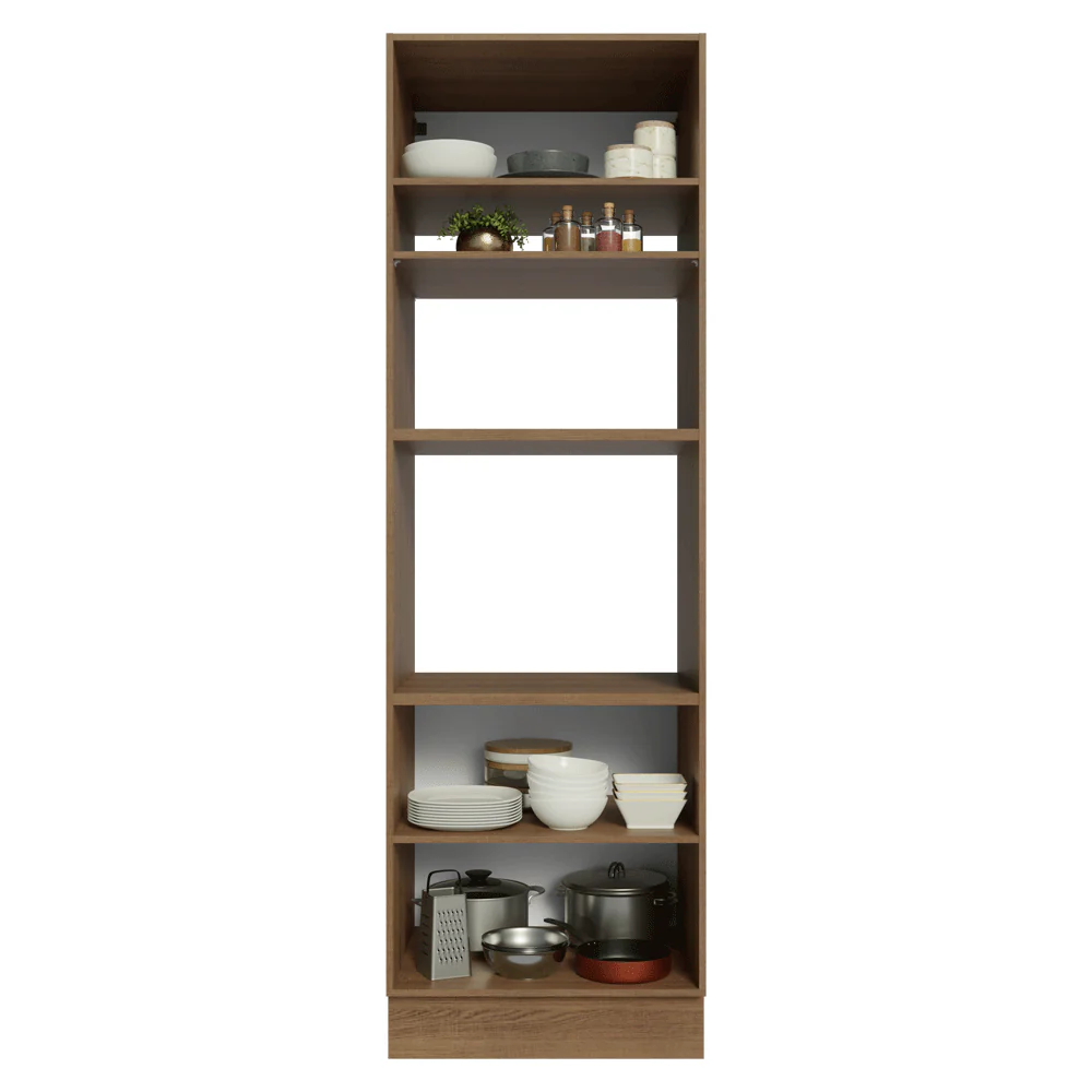Mueble de cocina para Horno/ microondas 70 x 60 cm 3 Puertas Marrón/Blanco Vik Madesa - Image 4