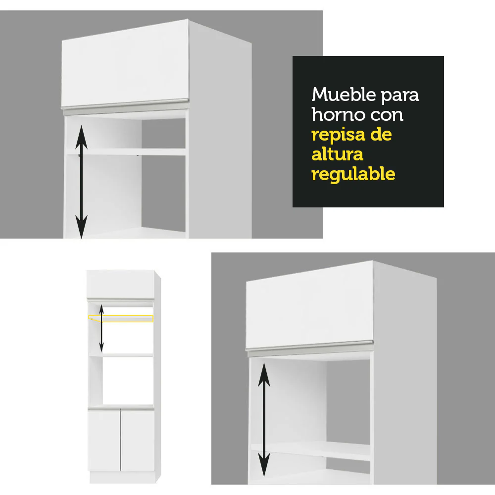Mueble de cocina para Horno/ microondas Madesa Glamy 70 cm 3 Puertas - Image 8