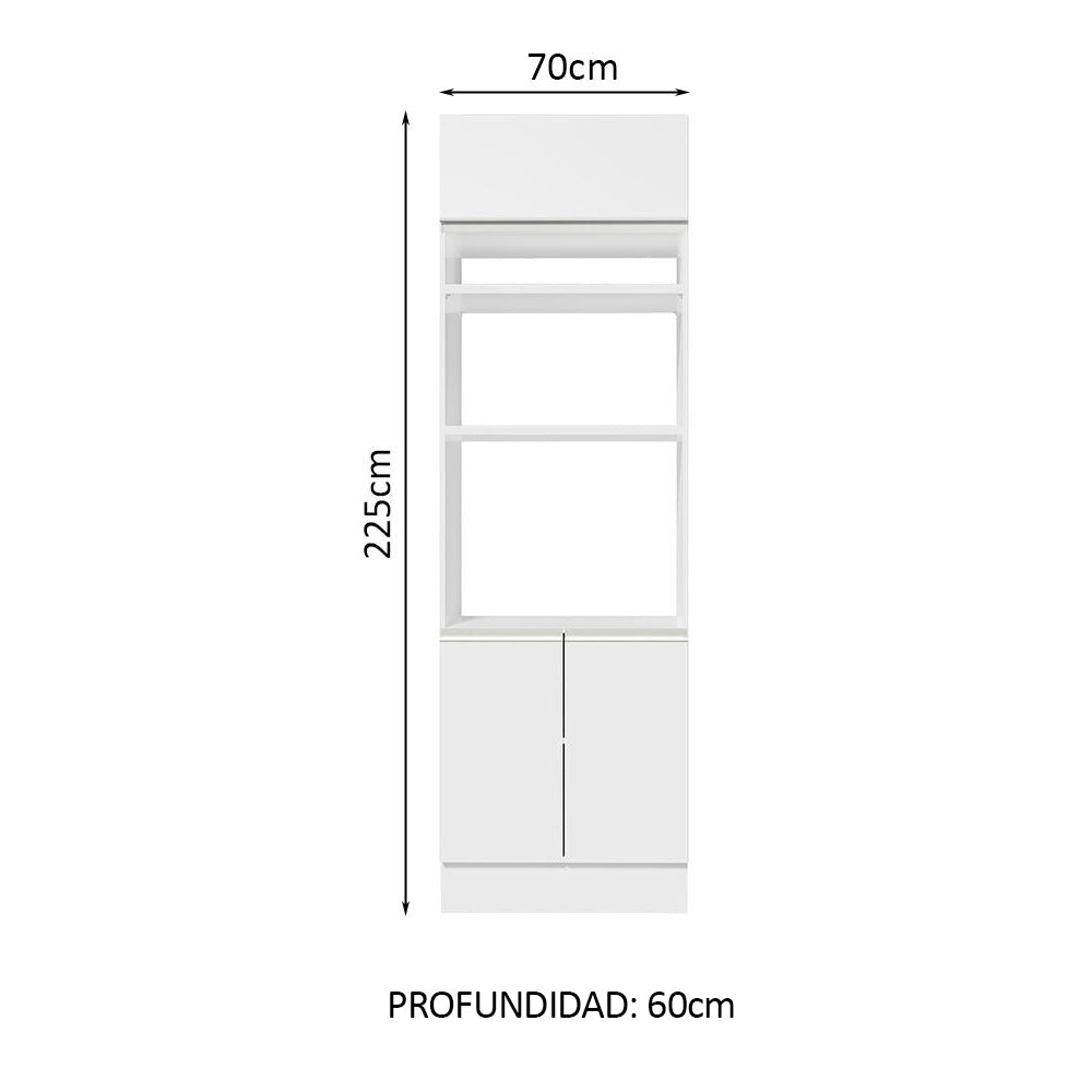 Mueble de cocina para Horno/Microondas Madesa Glamy 70 x 60 cm 3 Puertas Blanco - Image 2