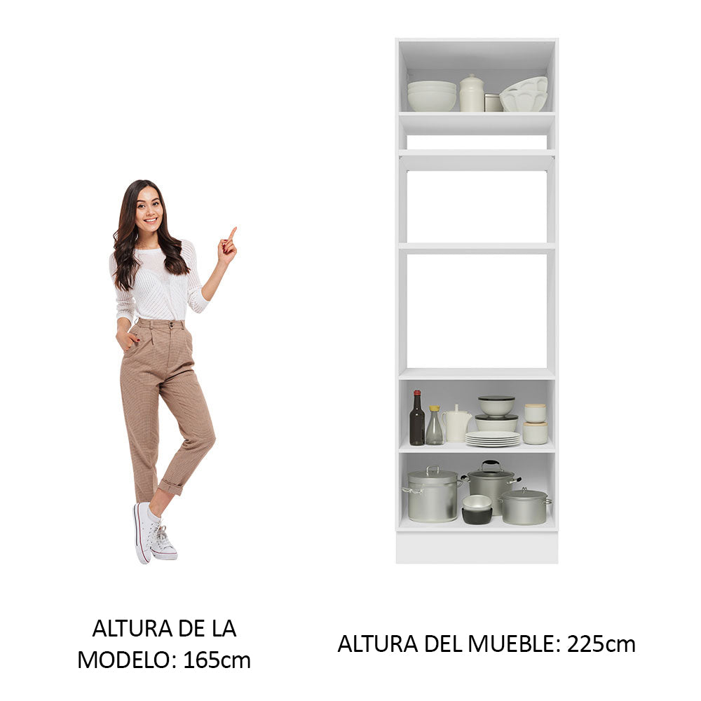 Mueble de cocina para Horno/Microondas Madesa Glamy 70 x 60 cm 3 Puertas Blanco - Image 6