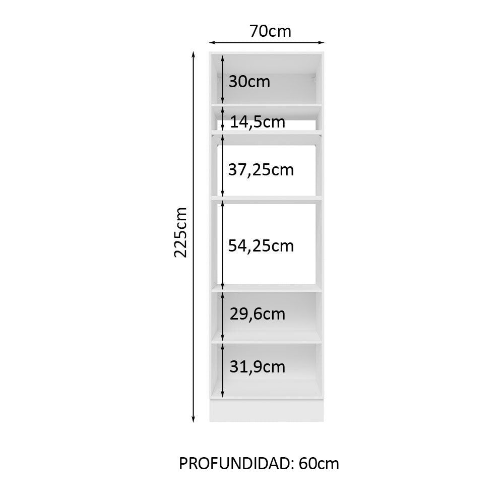 Mueble de cocina para Horno/Microondas Madesa Glamy 70 x 60 cm 3 Puertas Blanco/Marrón - Image 3